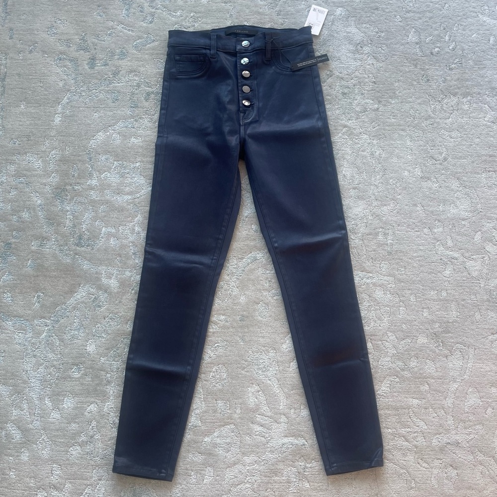 J BRAND Coated Dark Wash Skinny Jeans
